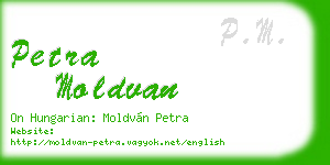 petra moldvan business card